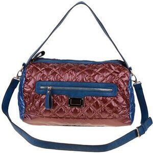 Women's Burgundy and Blue Diamond Guilted Crossbody Handbag